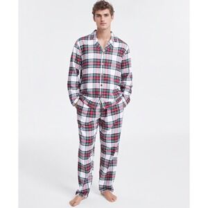 Family PJs Mens Stewart Plaid 2 Pc Pajama Set Red/Green Medium Sleepwear‎ NWT